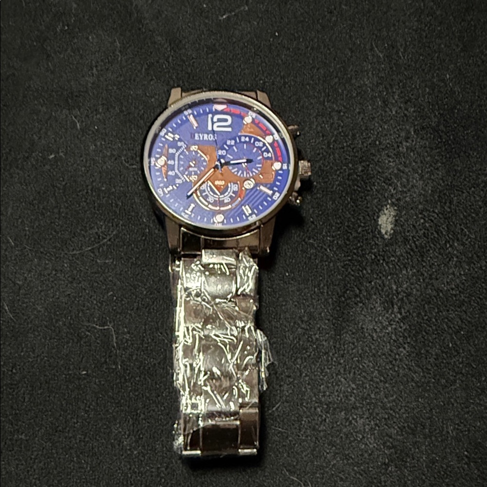 Blue and Silver Men's Watch